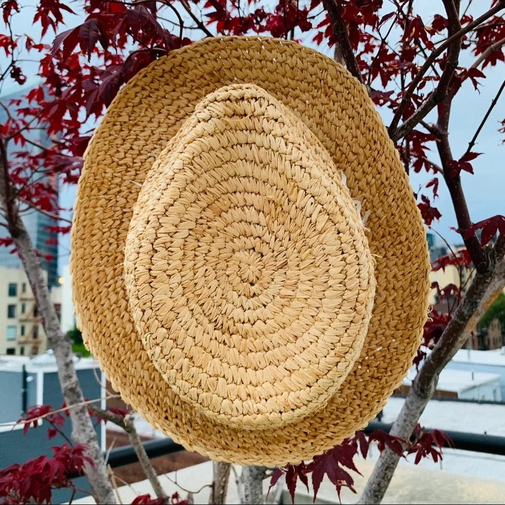 Anthro Tracy Watts Straw Fedora Short Brim Soft Firm Flex Hat